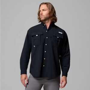 Columbia Men’s 3X Black Performance Fishing Shirt Button Down Lightweight